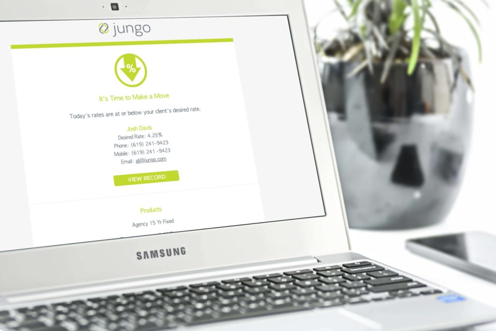 Jungo CRM Mortgages to On-Demand Customers Rate Alerts